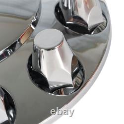 Chrome Semi Truck Hub Cover Wheel Axle Cover Center Caps with 33mm Lug Nut Covers