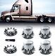 Chrome Semi Truck Hub Cover Wheel Axle Covers Center Caps With 33mm Lug Nut Covers