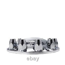 Chrome Semi Truck Hub Cover Wheel Axle Covers Center Caps with 33mm Lug Nut Covers
