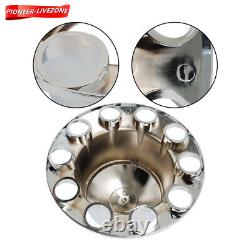 Chrome Semi Truck Hub Cover Wheel Axle Covers Center Caps with 33mm Lug Nut Covers
