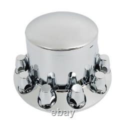 Chrome Semi Truck Hub Cover Wheel Axle Covers Center Caps with 33mm Lug Nut Covers