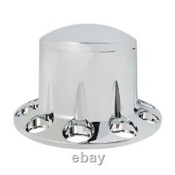 Chrome Semi Truck Hub Cover Wheel Axle Covers Center Caps with 33mm Lug Nut Covers