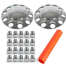 Chrome Semi Truck Hub Cover Wheel Axle Covers Center Caps with 33mm Lug Nut New