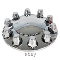 Chrome Semi Truck Hub Cover Wheel Axle Covers Center Caps with 33mm Lug Nut New