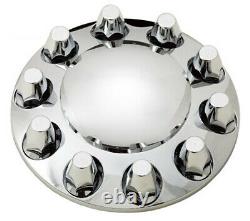 Chrome Semi Truck Hub Cover Wheel Kit Axle Cover 33mm Lug Front & Rear Complete