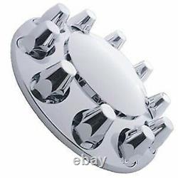 Chrome Semi Truck Hub Cover Wheel Kit Axle Cover 33mm Lug Front & Rear Complete