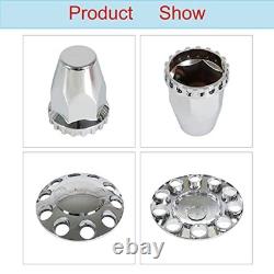 Chrome Semi Truck Tractor Trailer Hub Cover Wheel Axle Cover Center Caps Set