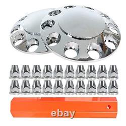 Chrome Semi Truck Tractor Trailer Hub Cover Wheel Axle Cover Center Caps Set