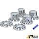 Chrome Semi Truck Wheel Axle Covers Spiked Center Hub Caps With 33mm Lug Nut Cover