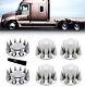 Chrome Semi Truck Wheel Axle Covers Spiked Center Hub Caps With 33mm Lug Nut Cover