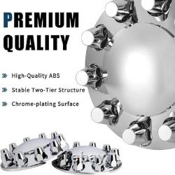 Chrome Semi Truck Wheel Axle Covers Spiked Center Hub Caps with 33mm Lug Nut Cover