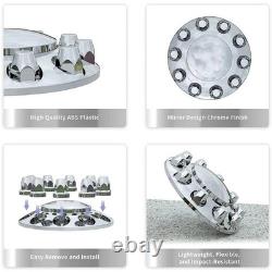 Chrome Semi Truck Wheel Axle Covers Spiked Center Hub Caps with 33mm Lug Nut Cover