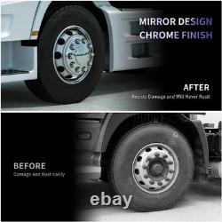Chrome Semi Truck Wheel Axle Covers Spiked Center Hub Caps with 33mm Lug Nut Cover