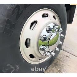 Chrome Semi Truck Wheel Axle Covers Spiked Center Hub Caps with 33mm Lug Nut Cover