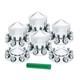 Chrome Spike Axle Covers Hub Cover Kit For Semi Trucks 33mm Dome Lug Nut Cover