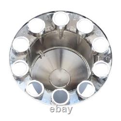 Chrome Spike Axle Covers Hub Cover Kit for Semi Trucks 33mm Dome Lug Nut Cover
