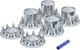 Chrome Spiked Axle Cover Kit With 33mm Lug Nut Front&rear For Semi Truck