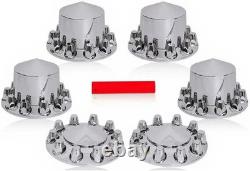 Chrome Spiked Axle Cover with33mm Thread-on Standard Lug Nut Cover For Semi Truck