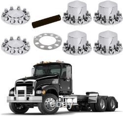 Chrome Spiked Axle Cover with33mm Thread-on Standard Lug Nut Cover For Semi Truck