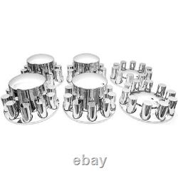 Chrome Standard Axle Cover Kit with 33mm Cylinder Lug Nut for Semi Truck