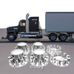 Chrome Standard Axle Cover Kit with 33mm Cylinder Lug Nut for Semi Truck