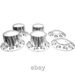 Chrome Standard Axle Cover Kit with 33mm Cylinder Lug Nut for Semi Truck