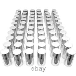 Chrome Standard Axle Cover Kit with 33mm Cylinder Lug Nut for Semi Truck