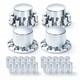 Chrome Standard Axle Cover With 33mm Cylinder Lug Nut Rear For Semi Truck 4pcs