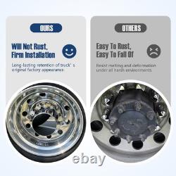 Chrome Standard Axle Cover with 33mm Cylinder Lug Nut Rear for Semi Truck 4pcs