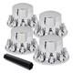Chrome Standard Rear Axle Wheel Covers For Semi Trucks 33mm Lug Nut 4pcs