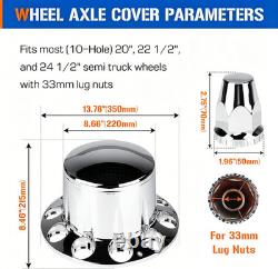 Chrome Standard Rear Axle Wheel Covers for Semi Trucks 33mm Lug Nut 4pcs