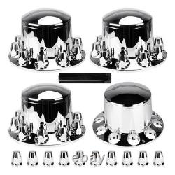 Chrome Standard Rear Axle Wheel Covers for Semi Trucks 33mm Lug Nut 4pcs