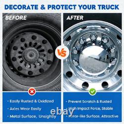 Chrome Standard Rear Axle Wheel Covers for Semi Trucks 33mm Lug Nut 4pcs