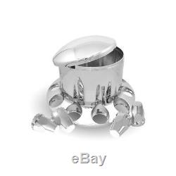 Chrome Wheel Axle Covers ABS 4 Rear 33mm with Removable Hub Caps Semi Truck