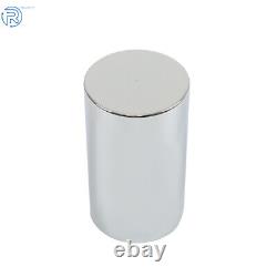 Chrome Wheel Axle Covers with Hub Caps Flat Head Lug Nuts Semi Truck 4×Rear 33mm