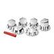 Chrome Hub Cover Axle Kit 33mm Truck Push On Semi Front Rear Set Pointed Caps