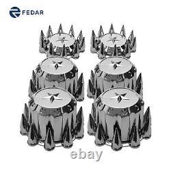 Chrome semi Truck 6pcs hubcaps with Star-for SEMI Truck HUB Cover Cap KIT