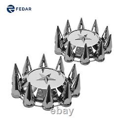 Chrome semi Truck 6pcs hubcaps with Star-for SEMI Truck HUB Cover Cap KIT