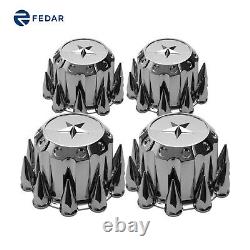 Chrome semi Truck 6pcs hubcaps with Star-for SEMI Truck HUB Cover Cap KIT