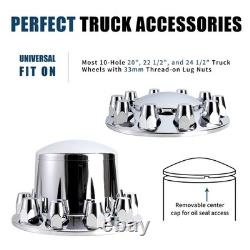 Chromed ABS Plastic Front and Rear Wheel Axle Cover Set with 33mm Lug Nut Covers