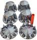 Chromed Abs Plastic Hubcaps Axle Cover Wheel Set 33mm Lug Nut For Semi Trucks