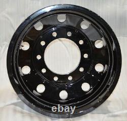 Commercial Truck 22.5X8.25 Forged Aluminum Wheel Black Hub Pilot with Hub Cap Pack