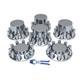 Complete 33mm Lug Chrome Hub Cover Semi Truck Wheel Axle Cover Kit Front & Rear