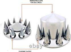 Complete Chrome Wheel Cover Kit for Semi Trucks 6 Covers & Caps, ABS Plastic