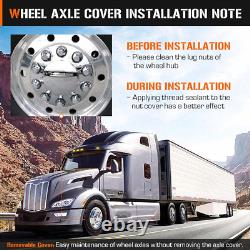 Dome Axle Cover Combo Kits for Semi Truck Hubs WithScrew-On 33Mm Lug Nut, ABS Plas