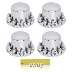 Dome Rear Axle Cover with 33mm Thread-On Chrome Lug Nut Covers for semi truck