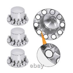 Dome Rear Axle Cover with 33mm Thread-On Chrome Lug Nut Covers for semi truck