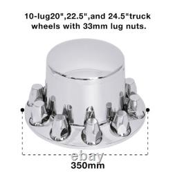 Dome Rear Axle Cover with 33mm Thread-On Chrome Lug Nut Covers for semi truck