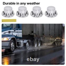 Dome Rear Axle Cover with 33mm Thread-On Chrome Lug Nut Covers for semi truck
