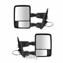 Dual Arm Tow Mirror Power Fold Textured Black Set of 2 for Ford Pickup New